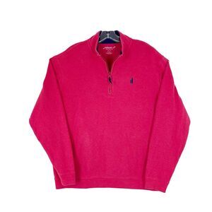 JOHNNIE-O Mens Heather Red Quarter Zip Golf Pullover Sweatshirt Sz Large Sweater
